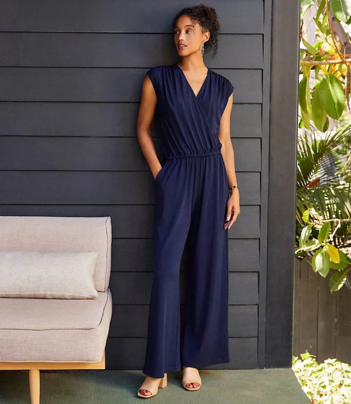 Sleeveless Travel Jersey Jumpsuit sold by Karen Kane