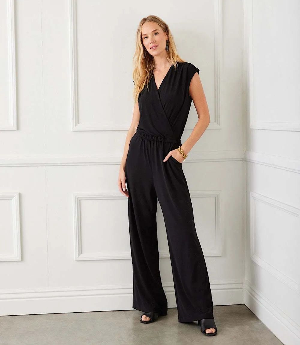 Petite Size Sleeveless Travel Jersey Jumpsuit sold by Karen Kane