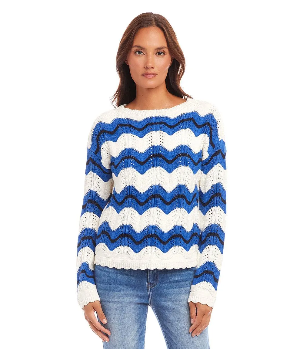 Pointelle Zigzag Sweater sold by Karen Kane product image thumbnail 3