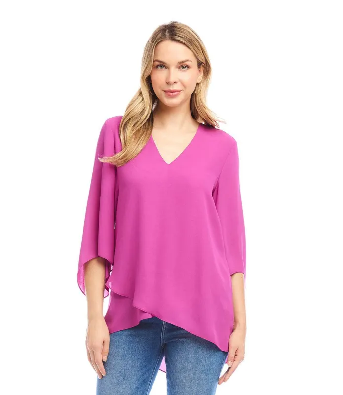 Bracelet Sleeve Asymmetric Top sold by Karen Kane