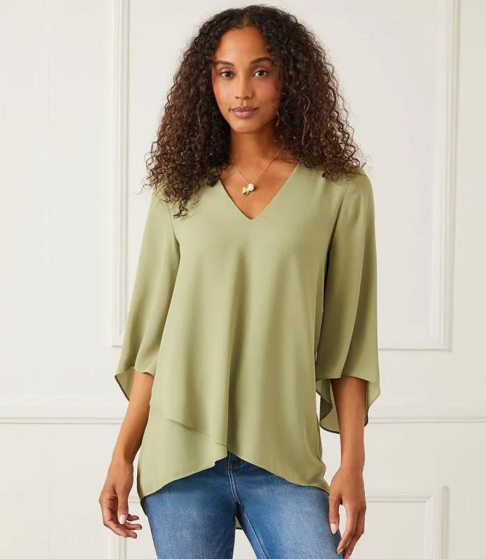 Bracelet Sleeve Asymmetric Top made by Karen Kane