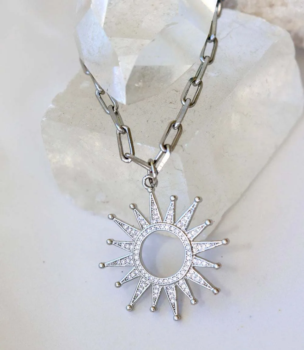 Pavé Sunburst Necklace sold by Karen Kane product image thumbnail 3