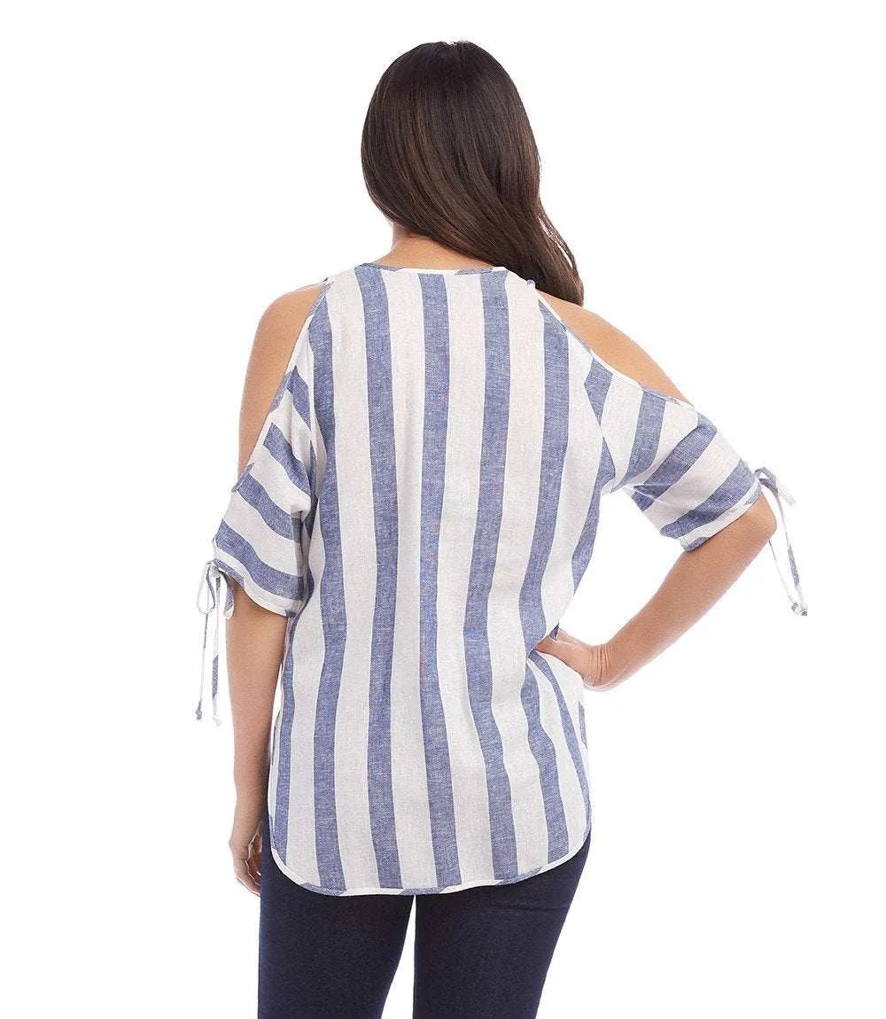 Cold Shoulder Tie Sleeve Top sold by Karen Kane product image thumbnail 3
