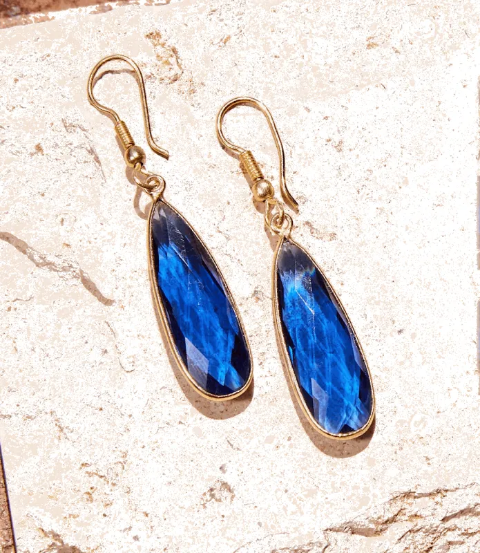 Blue Quartz Earrings made by Karen Kane