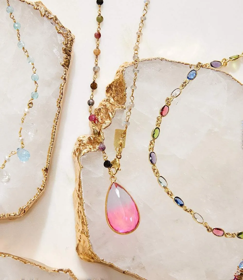 Teardrop Gemstone Necklace sold by Karen Kane