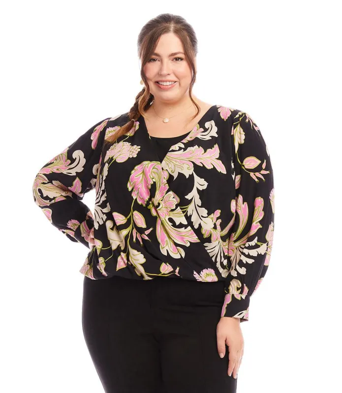 Plus Size Drape Front Top made by Karen Kane