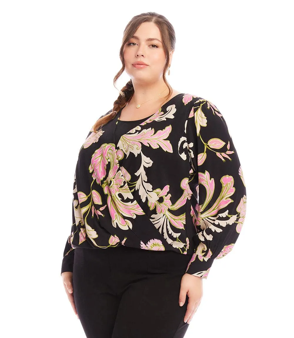 Plus Size Drape Front Top sold by Karen Kane product image thumbnail 2