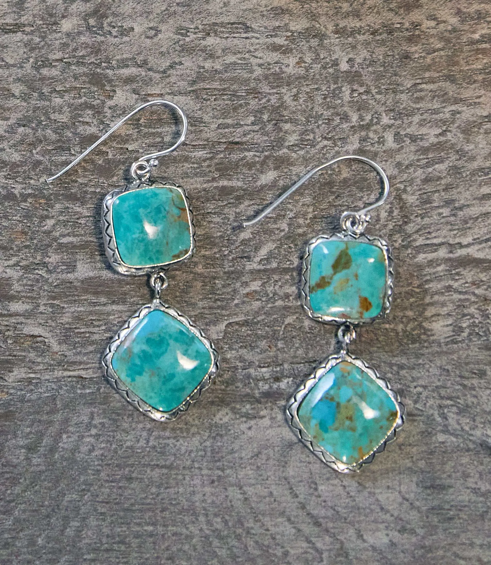 Double Drop Turquoise Earrings sold by Karen Kane product image thumbnail 2