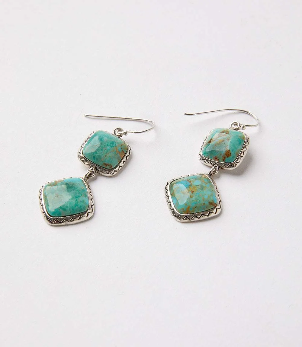 Double Drop Turquoise Earrings sold by Karen Kane product image thumbnail 3