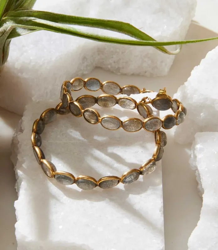 Gemstone Hoop Earrings sold by Karen Kane