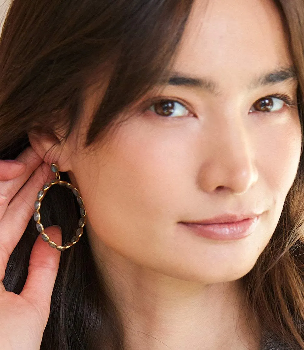 Gemstone Hoop Earrings sold by Karen Kane product image thumbnail 2