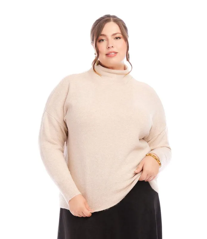 Plus Size Mock Neck Sweater sold by Karen Kane
