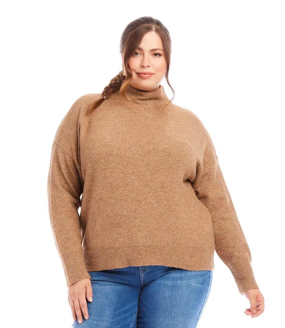 Plus Size Mock Neck Sweater sold by Karen Kane