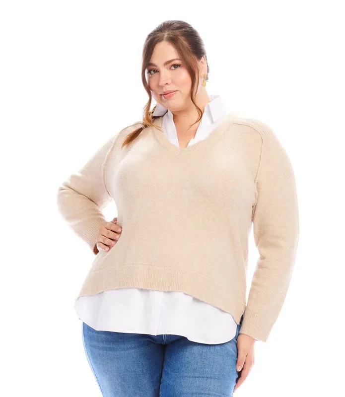 Plus Size Layered Sweater sold by Karen Kane