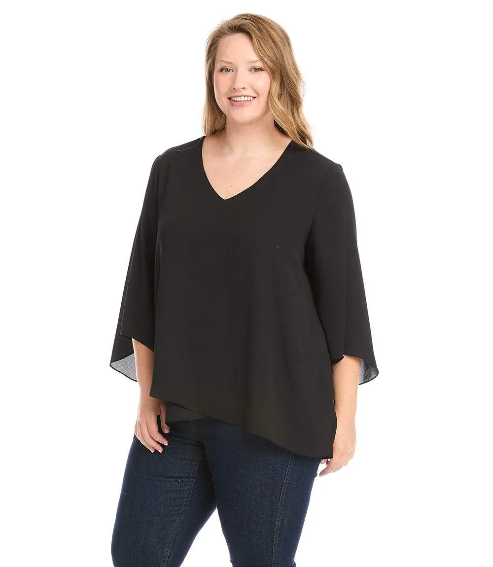 Plus Size Bracelet Sleeve Asymmetric Top sold by Karen Kane product image thumbnail 2