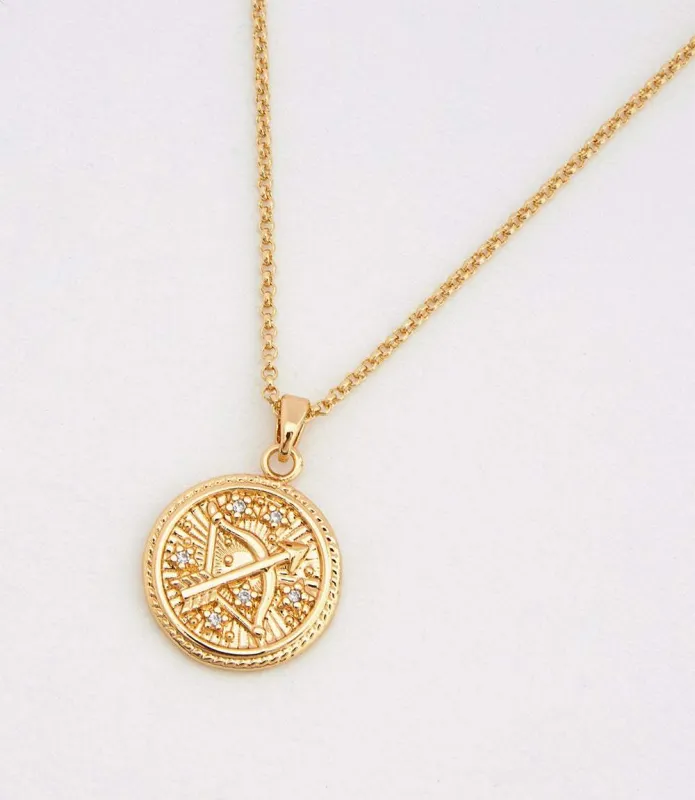 Sagittarius Coin Necklace sold by Karen Kane