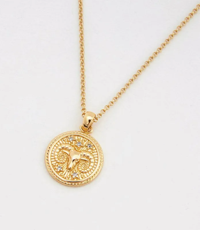 Aries Coin Necklace sold by Karen Kane