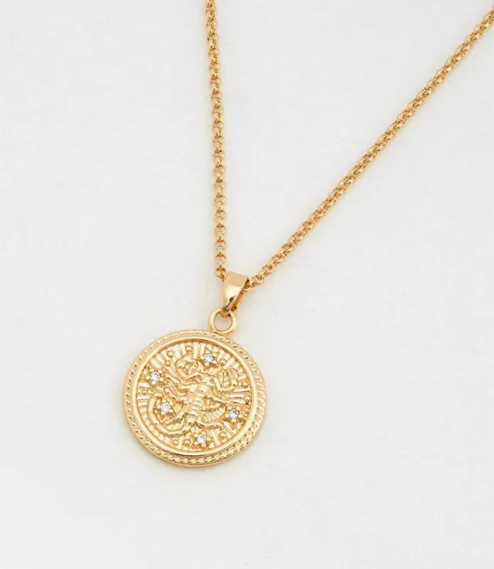 Scorpio Coin Necklace sold by Karen Kane