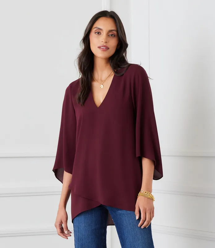 Bracelet Sleeve Asymmetric Top sold by Karen Kane
