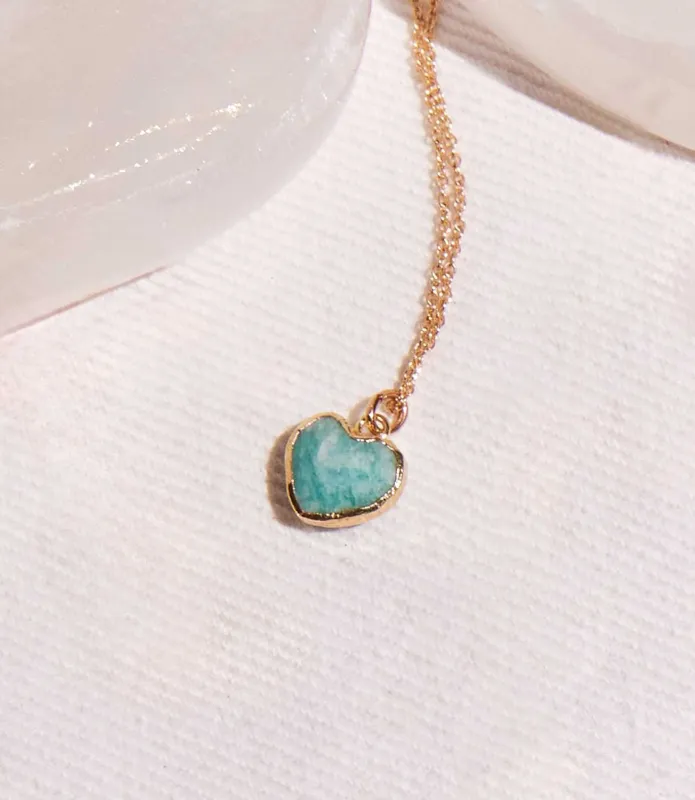 Amazonite Heart Necklace sold by Karen Kane