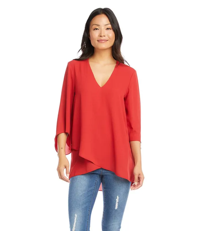 Bracelet Sleeve Asymmetric Top made by Karen Kane