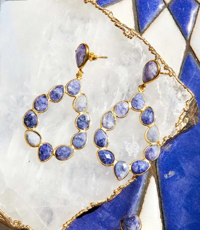 Multi Gemstone Drop Earrings sold by Karen Kane