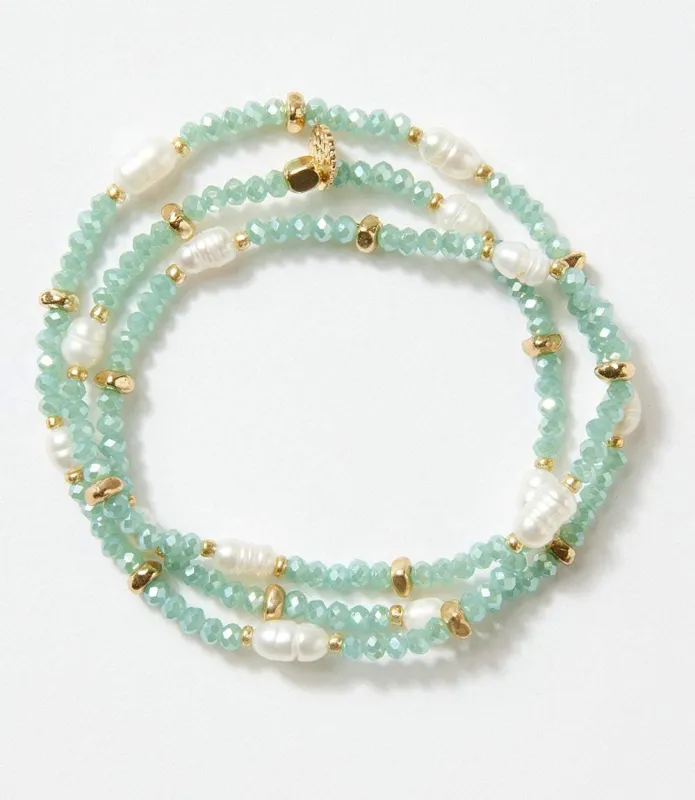 Beaded Gemstone And Pearl Stretch Bracelet sold by Karen Kane