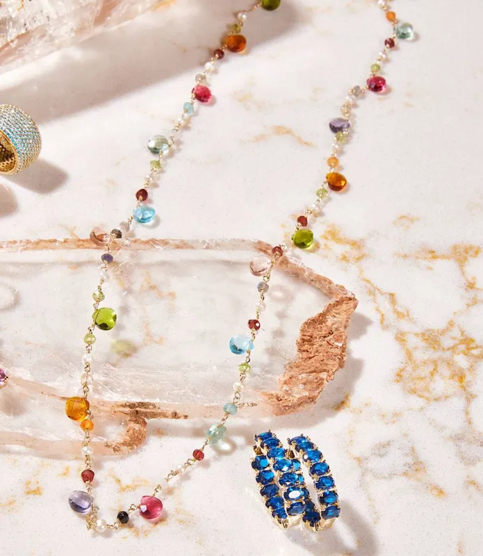 Long Beaded Gemstone Necklace sold by Karen Kane