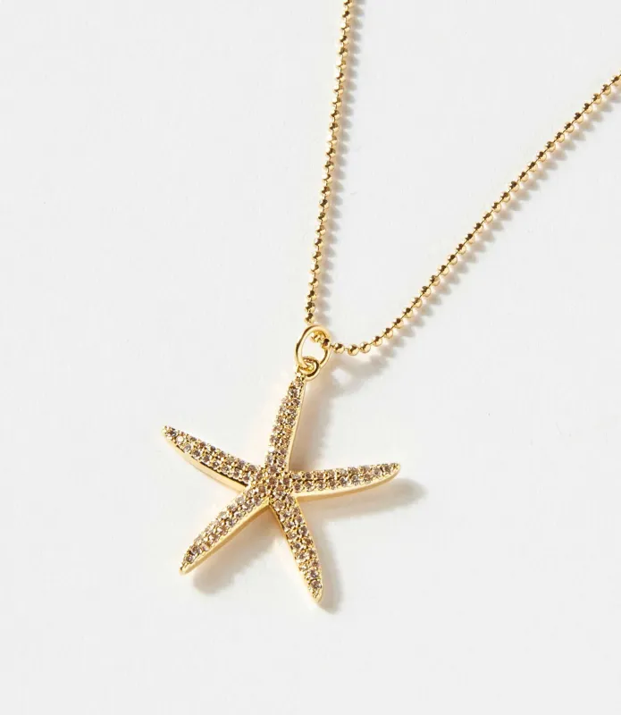 Large Pavé Starfish Necklace made by Karen Kane