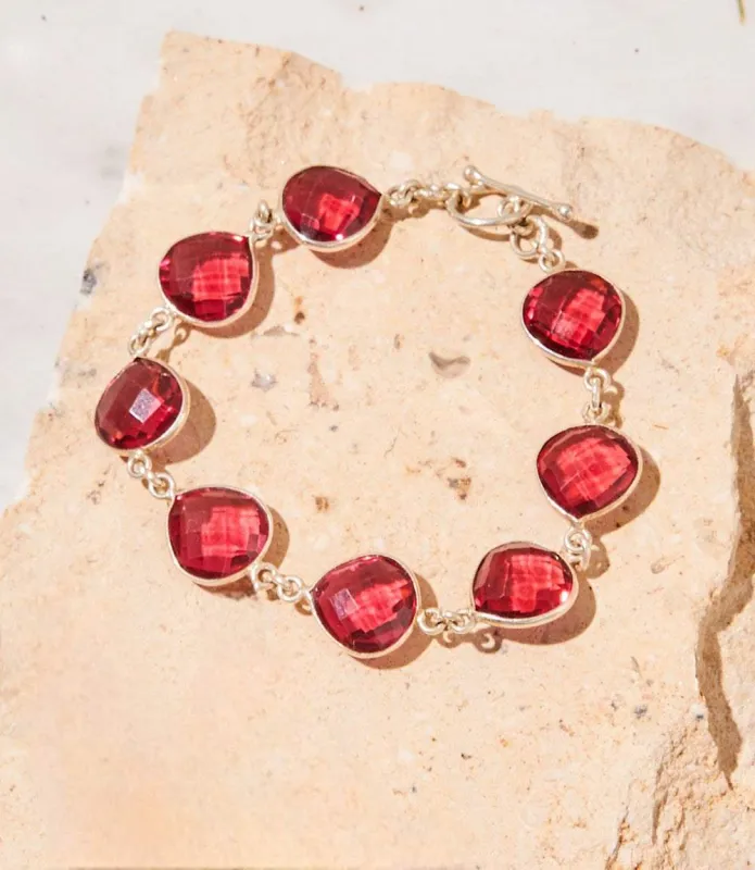 Dark Pink Amethyst Quartz Bracelet sold by Karen Kane