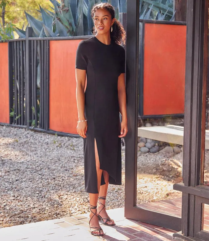 Asymmetric Front Slit Dress sold by Karen Kane