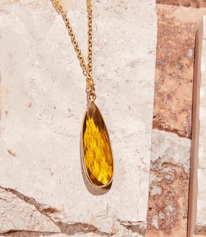 Citrine Quartz Necklace made by Karen Kane