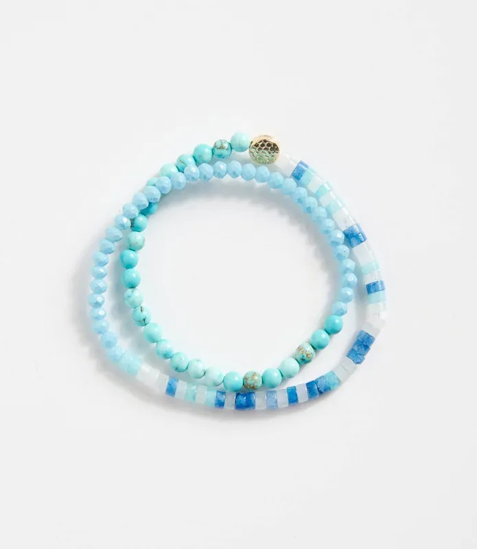 Beaded Turquoise and Gemstone Stretch Bracelet sold by Karen Kane