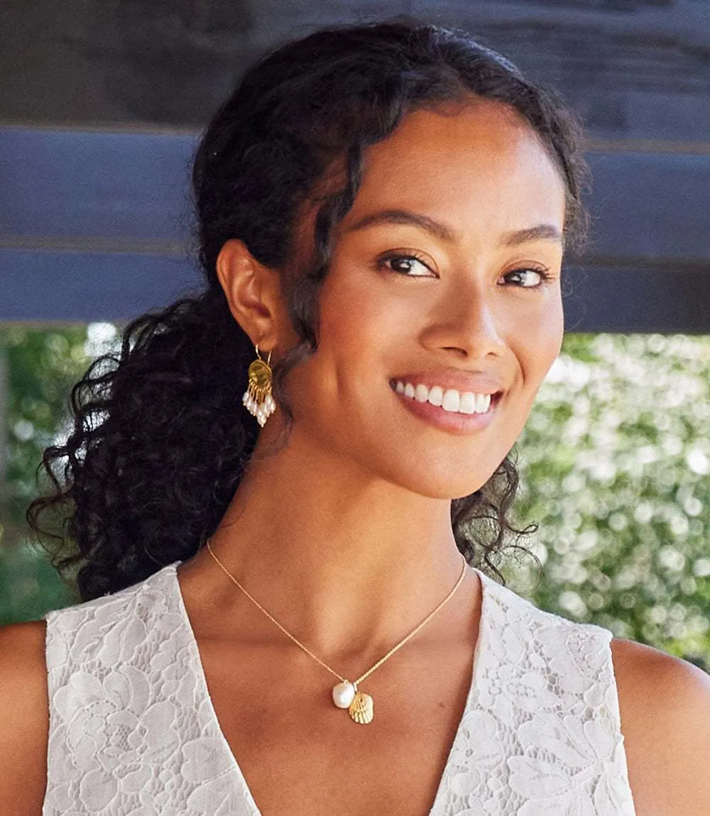 Gold Plated Shell And Pearl Necklace sold by Karen Kane product image thumbnail 5