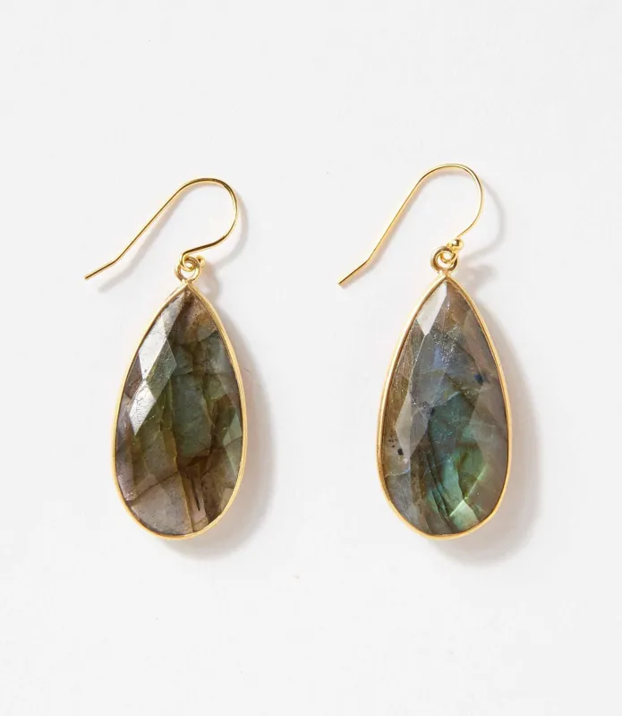 Large Natural Gemstone Earrings sold by Karen Kane