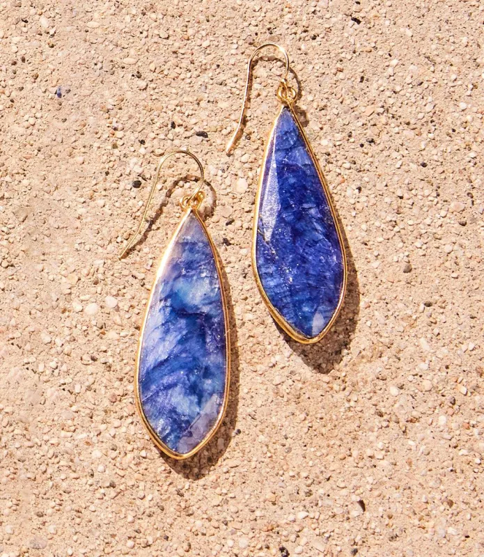 Large Natural Gemstone Earrings sold by Karen Kane