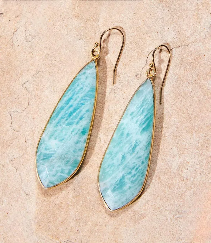 Large Natural Gemstone Earrings sold by Karen Kane