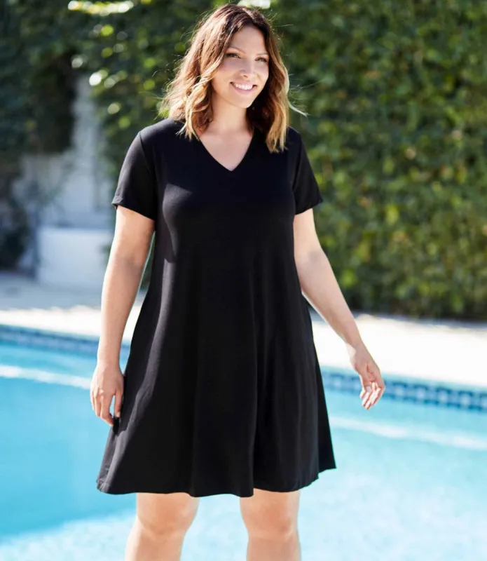 Plus Size Quinn V-Neck Pocket Dress made by Karen Kane