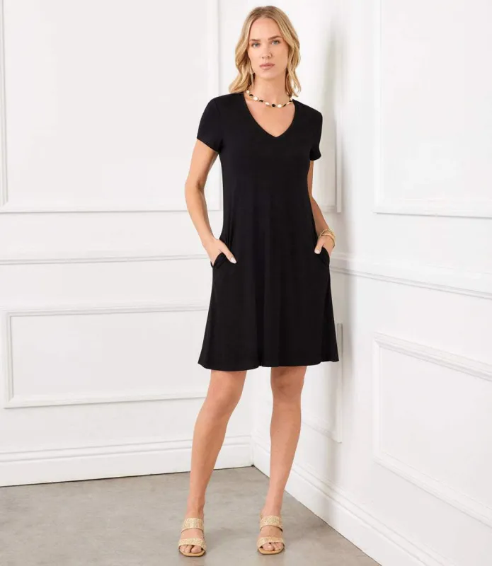 Quinn V-Neck Pocket Dress sold by Karen Kane