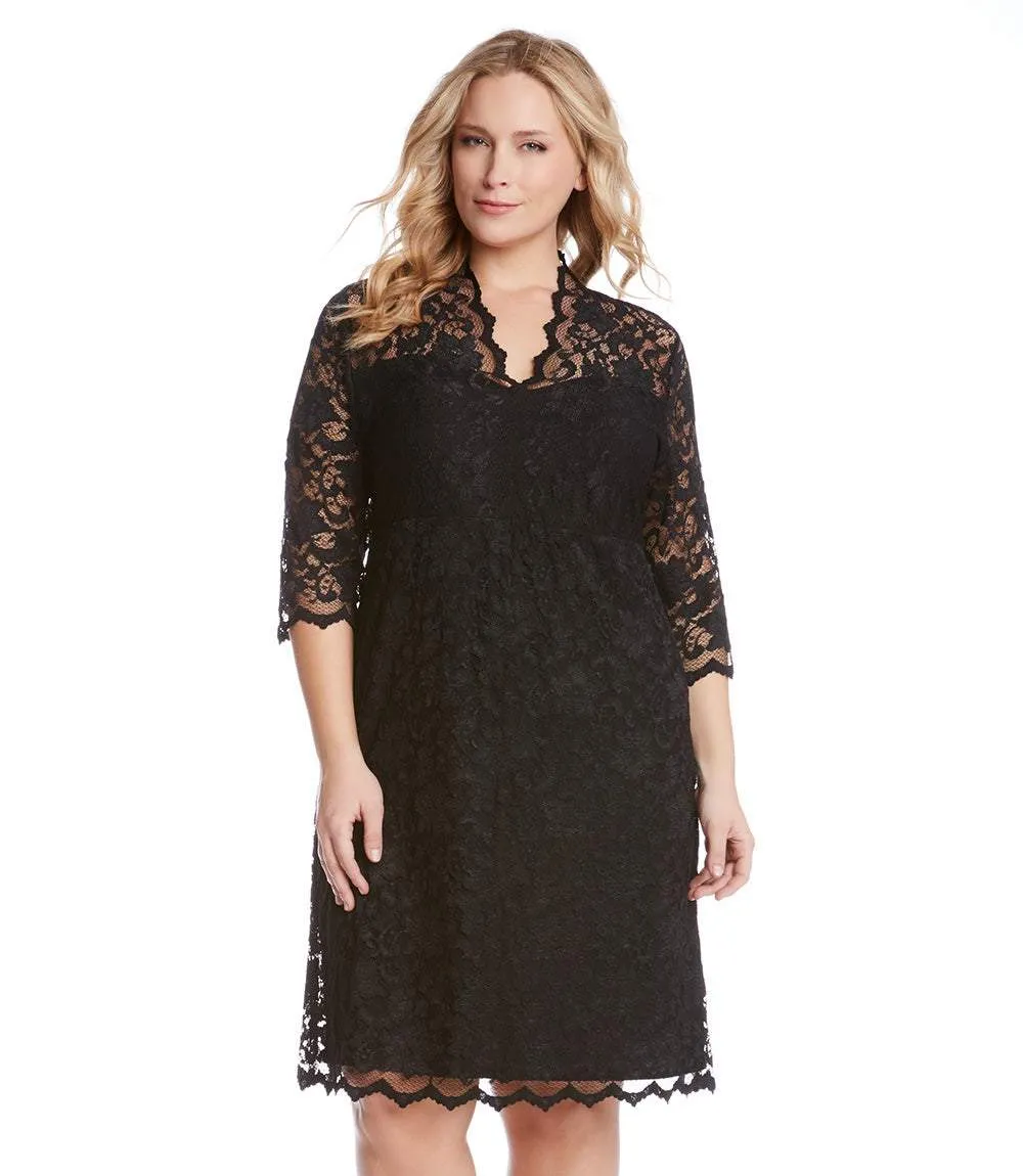 Plus Size V-Neck Scallop Lace Dress sold by Karen Kane product image thumbnail 2
