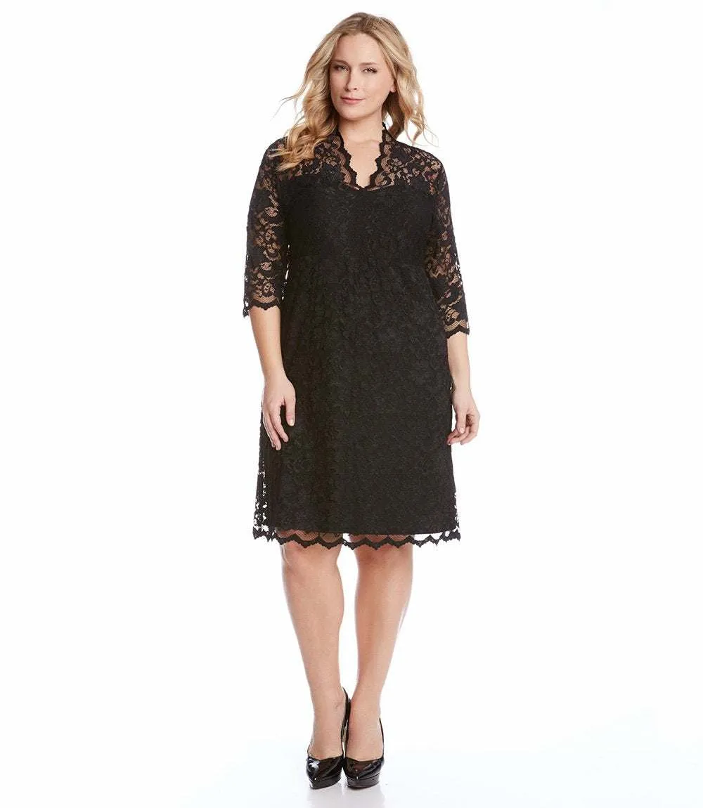 Plus Size V-Neck Scallop Lace Dress sold by Karen Kane product image thumbnail 3