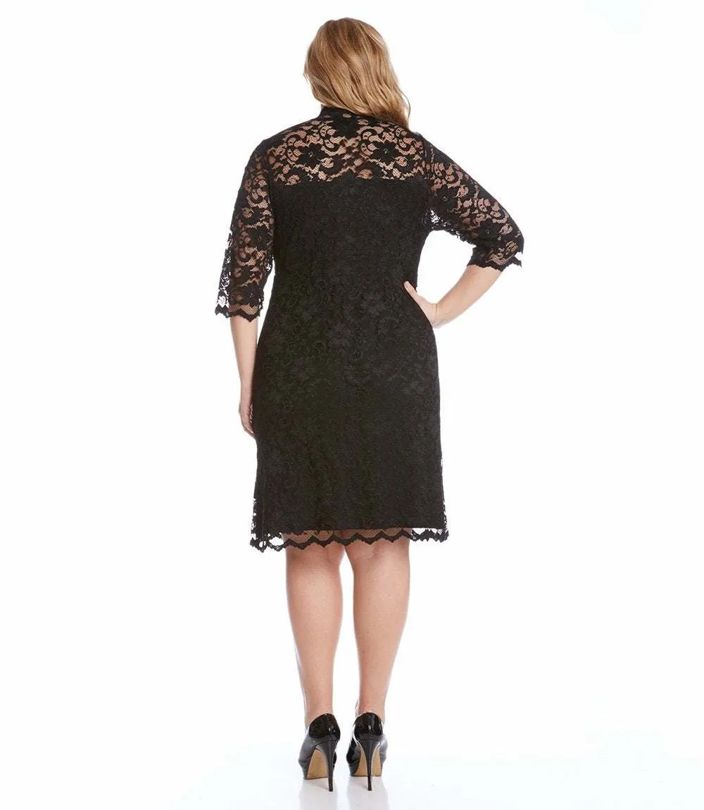 Plus Size V-Neck Scallop Lace Dress sold by Karen Kane product image thumbnail 4