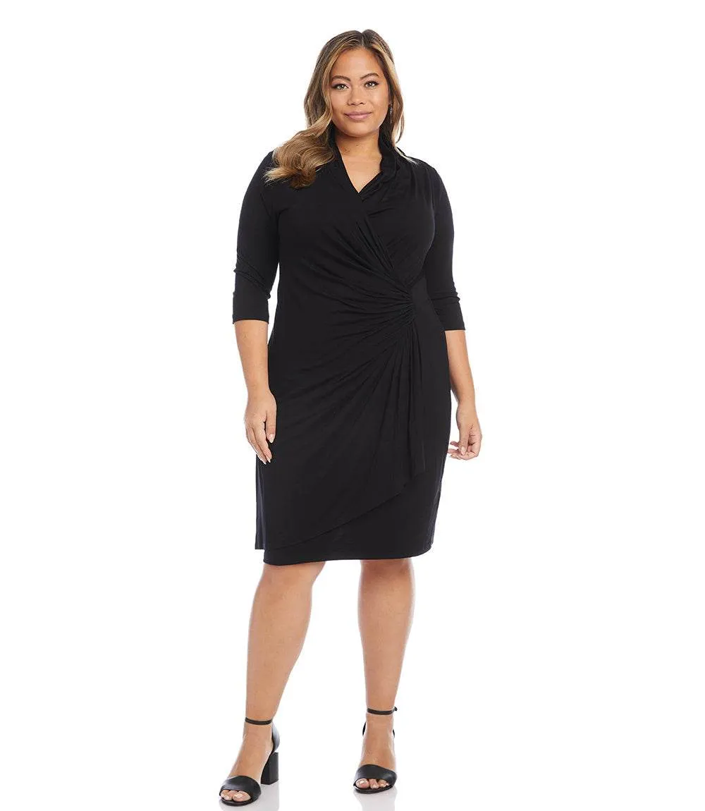 Plus Size Cascade Wrap Dress sold by Karen Kane product image thumbnail 4
