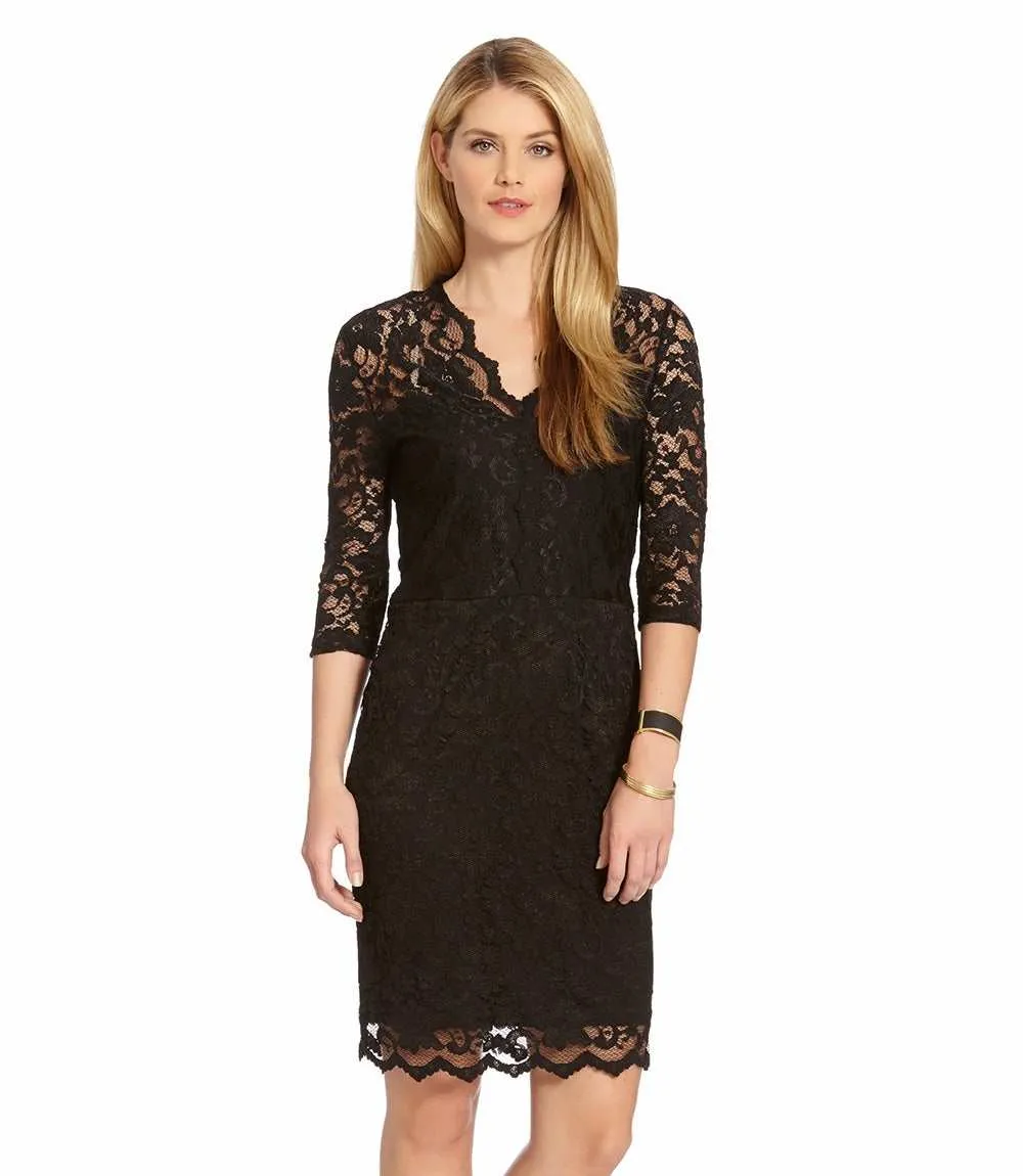 Petite Size V-Neck Scallop Lace Dress sold by Karen Kane product image thumbnail 2