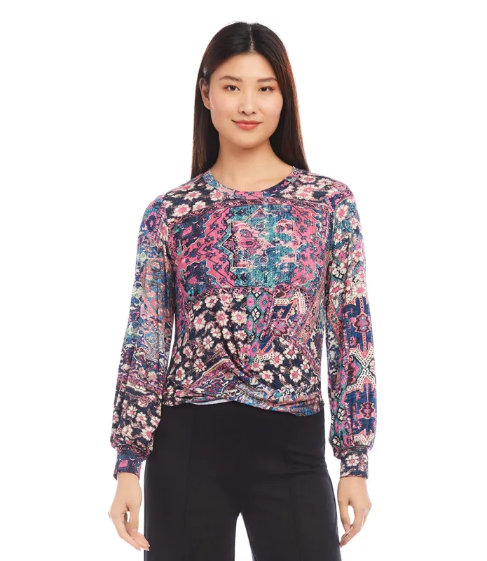 Petite Size Drape Front Top sold by Karen Kane