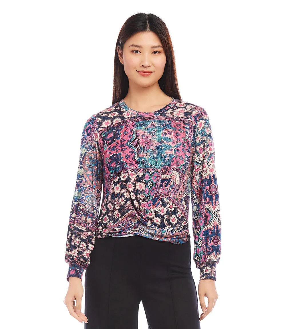 Petite Size Drape Front Top sold by Karen Kane