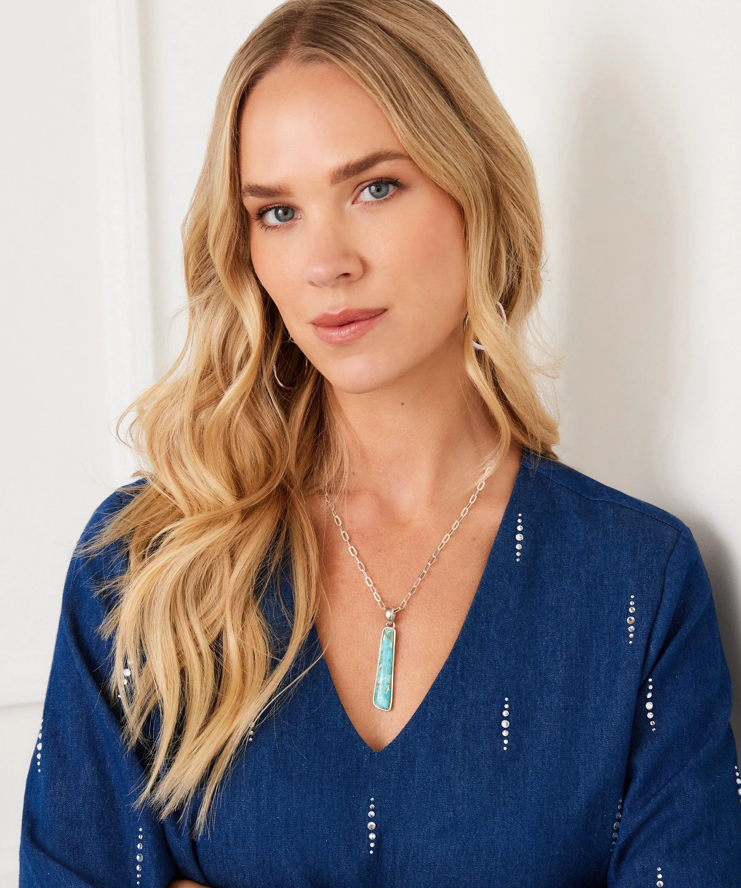 Pueblo Blue Turquoise Pendant Necklace sold by Karen Kane product image thumbnail 5