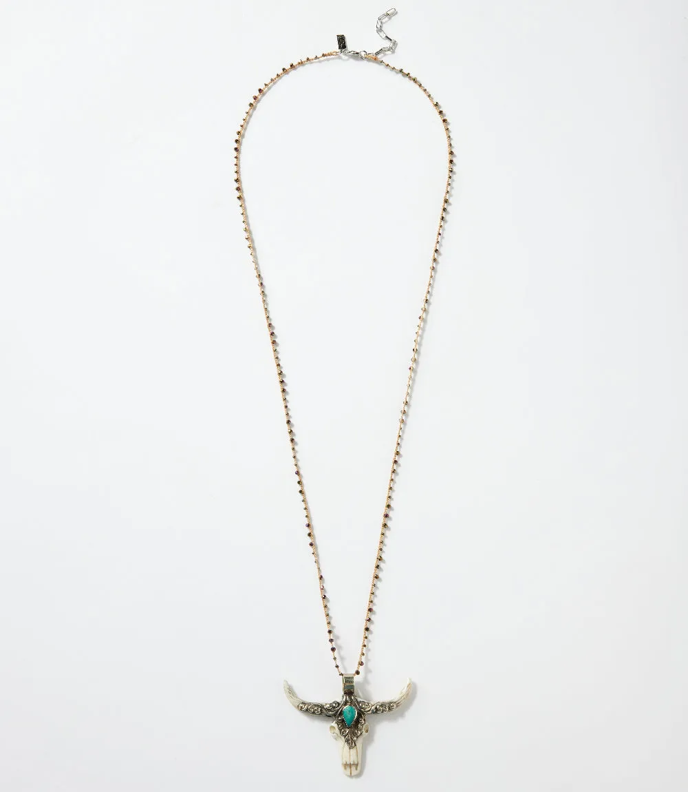 Sterling Silver Longhorn Carved Bone Necklace sold by Karen Kane product image thumbnail 3