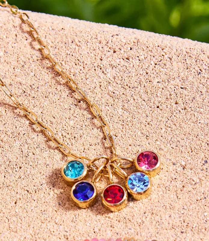Five Gem Charm Necklace sold by Karen Kane