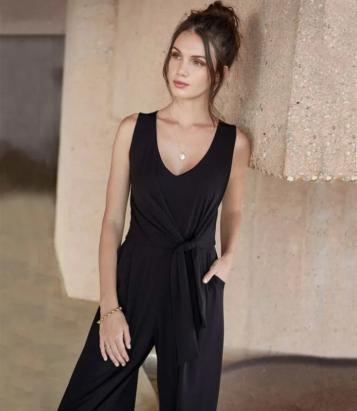 Tie-Front Travel Jumpsuit made by Karen Kane